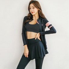 浮潛服 分體式拉鍊潛水衣 長袖裙褲 游泳衣泳裝長褲套裝 紫玉蘭1903 粉邊, 女款,L