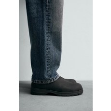 ZARA 자라 남성 레더 슈즈 포멀 스니커즈 가죽 첼시 부츠 - 블랙 167174