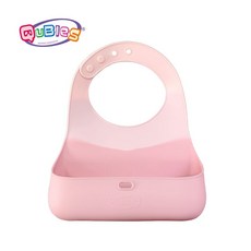 Qubies 澳洲 攜帶式矽膠圍兜 多款選擇, 乾燥玫瑰, 1個