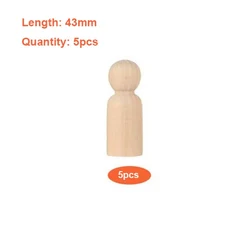 남녀공용 미완성 나무 페그 인형 바디 나무 가족 인형 DIY 아트 공예 가정 보육 그림 장식 35mm 43mm 55mm, 03 43mm Boy 5Pcs