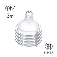 小獅王辛巴 Simba 母乳記憶超柔防脹氣寬口標準圓孔十字奶嘴 (4入/盒), 1個, 十字M,標準
