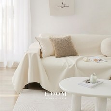 禾慕 泰迪絨防水防貓抓沙發布, 奶白香緹｜加厚防滑,190*230｜小雙人整座覆蓋, 1個