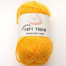 삼남뜨개실 소프트터치 아크릴실 100g, 15 옐로우, 1개
