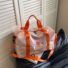 漸變旅行包乾溼分離大容量游泳包女健身包運動訓練手提旅遊收納袋, 炫彩橘色, 1個