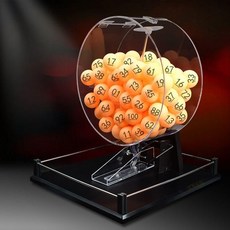 로또 뽑기 추첨 경품 복권 추첨기 무작위 번호 기계 게임, 검정 소형 숫자 50개