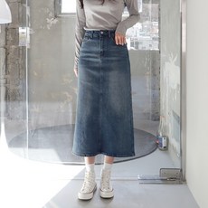 SUBI.JEANS 女款側開衩彈力長版牛仔裙 SP7207