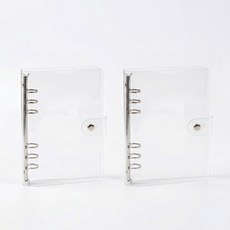 투명 6공 PVC 포카 다이어리 바인더 커버 (자 포함), 2개, A6(자 1개포함) 2개, A6(자 1개포함)