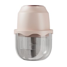 무선 미니 초퍼 전동 만능 마늘다지기 야채슬라이서 전동 고기 분쇄기 이유식 제조기 350ML, 핑크-6잎칼날