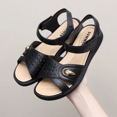 SUMMER H&S 涼鞋，軟底輕便休閒設計, 872黑色款,39