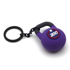 創意健身啞鈴吊飾 PVC材質, 1個, 壺鈴鑰匙環 藍色200