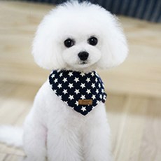 쏘울펫 강아지 스카프 고양이 턱받이 똑딱이 머플러 패션, 1개, 파란별