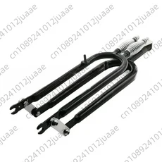 새로운 26인치 더블 레트로 비치 바이크 커넥팅 로드 프론트 포크 개조 인디언 V, Black, 01 Black 22.2 x 160MM