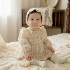 로이앤한나 라라 3개월 6개월 9개월 돌 신생아 백일 여아 여자아기 원피스 슈트 보넷 세트