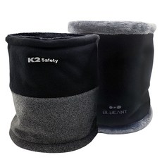 K2 時尚雙重風格保暖圍脖 2入組, 黑灰色+黑色