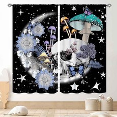 홈 데코용 할로윈 커튼 귀여운 마녀 가을 호박 박쥐 유령 해골 거미줄 공포 오렌지 장식 창문 드레이퍼리 트리트먼트 침실 거실 주방 욕실 파티용 106.7 x 114.3cm(