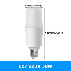 9W 18W 28W AC 조명 E27 절약 에너지 스포트라이트 가정용 38W 램프 전구 거실 LED 220V, Warm White, 4. 38W / A. Warm White