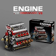 911 수평대향 엔진 블록 조립모형 메카닉 기계구조 학습 레고호환, 닷지 V8 엔진 - 1176 입자
