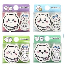 먼작귀 캐릭터 지우개 세트 치이카와 학용품 필기도구, 4개세트 각1