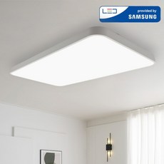 LED 국산 초슬림 거실등 60W 삼성칩 조명 플리커프리 (설치설명서 포함), 화이트