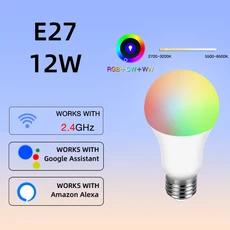 투야 스마트 홈 LED 램프 알렉사 아마존 구글 포함 RGB WW 와이파이 E27, 03 12W