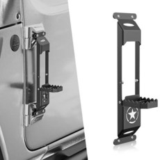 YZONA JK JL JT 힌지 스텝 접이식 풋 페달 병따개 포함 2007-2026 지프 랭글러 JK JL JKU JLU 및 글래디에이터 JT 2/4 도어와 호환 풋 스텝, 1PC(Star logo)