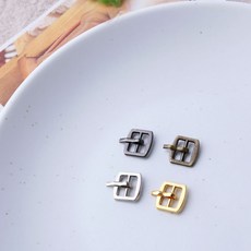 짱패브릭 인형) (4개) 유닛 7mm 일자버클, 블랙실버