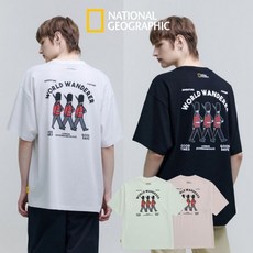 내셔널지오그래 NATIONAL GEOGRAPHIC 남여공용 오비스 유니 WANDERER 런던 그래픽 세미오버핏 반팔 티셔츠 N252UTS111 447390