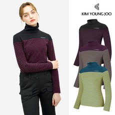 김영주 여성 양면 기모 마이크로 플리스 터틀넥 티셔츠 후리스 아웃도어 등산 골프 보온 기모티