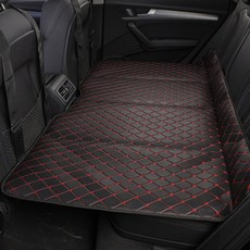 貓嶼 汽車後排睡墊可折疊後座改床 車載旅行床墊 小轎車SUV睡覺神器, 超大號加厚（140*90）【黑色紅線】免