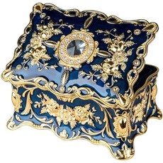 페얄 빈티지 장신구 상자 반지 귀걸이 목걸이 보물 케이스 클래식 정리함 여성 생일 결혼 선물용 장식 수분