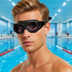 SWAYDEN 와이드 수경 물안경, FREE, 블랙, 1개