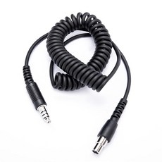 Fumei 5핀 XLR 잭 - U174 플러그 어댑터 2M 코일 케이블 헬리콥터 라디오 및 XLR 헤드셋과 호환 474684