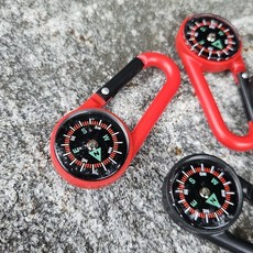 2컬러 나침반 카라비너 아웃도어 용품(Araium), 1개, 블랙
