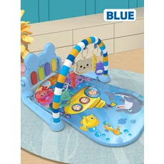 쿠쿠스토어 피아노 놀이 체육관 패딩 매트 피트니스 랙 장난감 음악 페달 크롤링 조명 활동 배터리 미포함, 06 파란