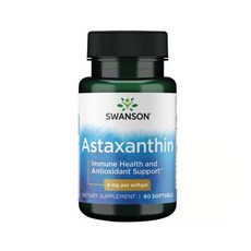 Swanson 스완슨 아스타크산틴 4mg Astaxanthin, 3개, 60정