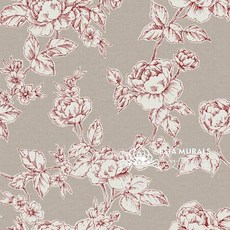 꽃무늬 벽지 수입 엔틱 플라워 접착식, 바이올렛