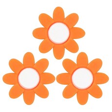 YELARXI 테니스 라켓 진동 댐프너 부드러운 실리콘 라켓 충격 흡수 장치 테니스 라켓 스트링에 적합 - 꽃 모양 (핑크 3피스), 주황색