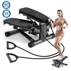 야간운동OK 저소음 듀얼유압 스텝퍼 | 초보자 LED 카운터 120kg 하중 보폭 조절 기능 홈트 하체 운동 다이어트 스텝퍼, 그레이