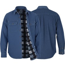 1+1 남자청남방 겨울 캐주얼 기모 데님 셔츠 빅사이즈