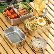 사각 도시락통 밀폐형 보온 대용량 칸막이, 1개, B. 850ml, 1. stainless steel