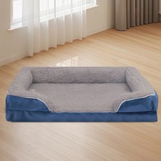 狗沙床麵可拆洗寵物沙髮狗床大型犬防撕咬狗窩, 寶藍色,M=71*58*16, 1個