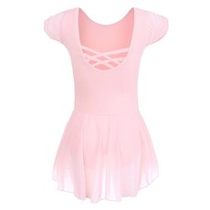 발레복 체조 플러터 걸스 십자수 용 드레스 레오타드 스커트 뒷면 유니폼 히다니 슬리브 쉬폰 유닛ard 투투 클래식