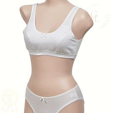 주니어 스포츠 브라 세트 AA컵 1단계 하트도트 학생용 속옷 1세트