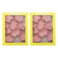 Mian Xiao Xin 비스킷 몰드 DIY 3D 입체 홈베이킹 도구 아이싱 쿠키스탬프 8종 세트 MX001, 숲속 동물, 2개