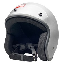 evo 素色 3/4罩 多色選擇 復古騎士帽 素色安全帽 復古安全帽 半罩安全帽 3/4罩安全帽 復古帽, 銀