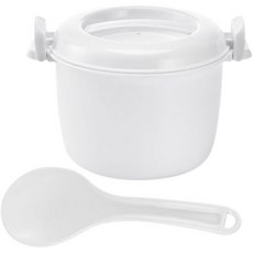 숟가락이 달린 프레티줌 전자레인지 밥솥 대용량 찜기 홈 오피스 기숙사용 휴대용 도시락, White