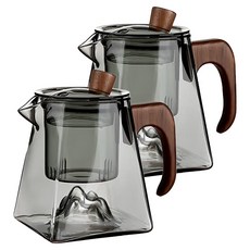 투명 티포트, 스모크 그레이, 2개, 440ml