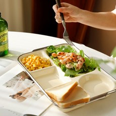 플라라 실버라인 도자기 식판, 버터 옐로우, 1개