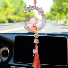 古風兔子汽車掛飾, 盈兔鯪鯪掛件 - 粉色流蘇款 簡易裝, 1個