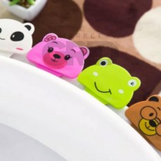 애니멀 변기커버 손잡이 위생손잡이 화장실 변기 시트고리 변기손잡이, 핑크 곰돌이, 핑크 곰돌이